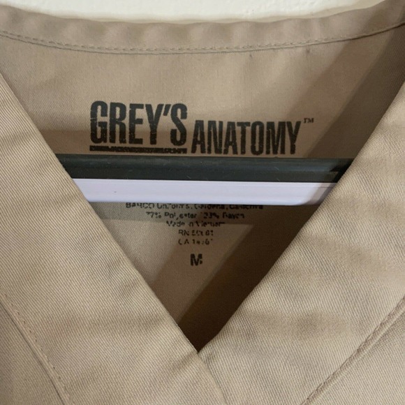 Grey's Anatomy By Barco Nude Mock Neck Scrub Top Medical Uniform Medium - Picture 5 of 8